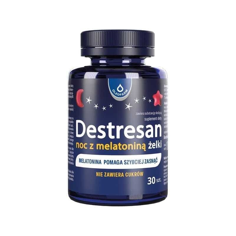 Complex voor gemakkelijker inslapen met melatonine Destresan, Oleofarm (30 gummies)