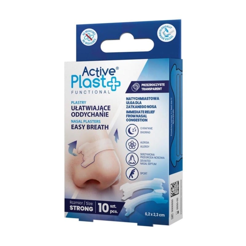 Neusstrips voor makkelijker ademen STRONG ActivePlast (10 stuks)