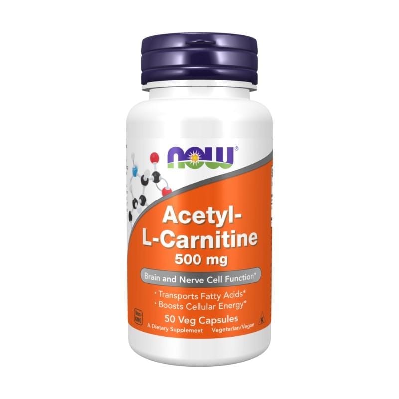 Acetyl-L-carnitine NOW, 500 mg (50 capsules)