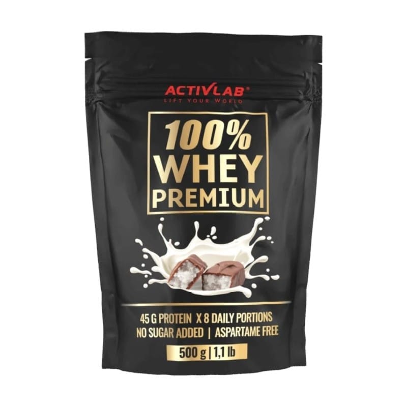 100% Whey Premium eiwitten met chocolade-kokossmaak Activlab (500 g)