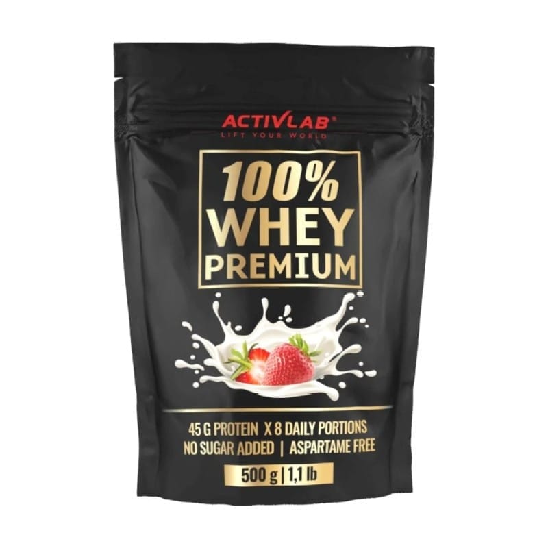 100% Whey Premium eiwitten met aardbeiensmaak Activlab (500 g)