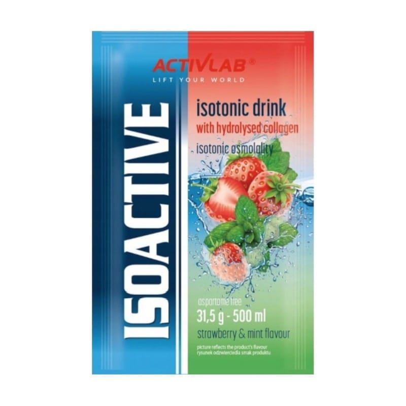 Isotone drank in poedervorm Isoactive Activlab, aardbei met munt (31,5 g)