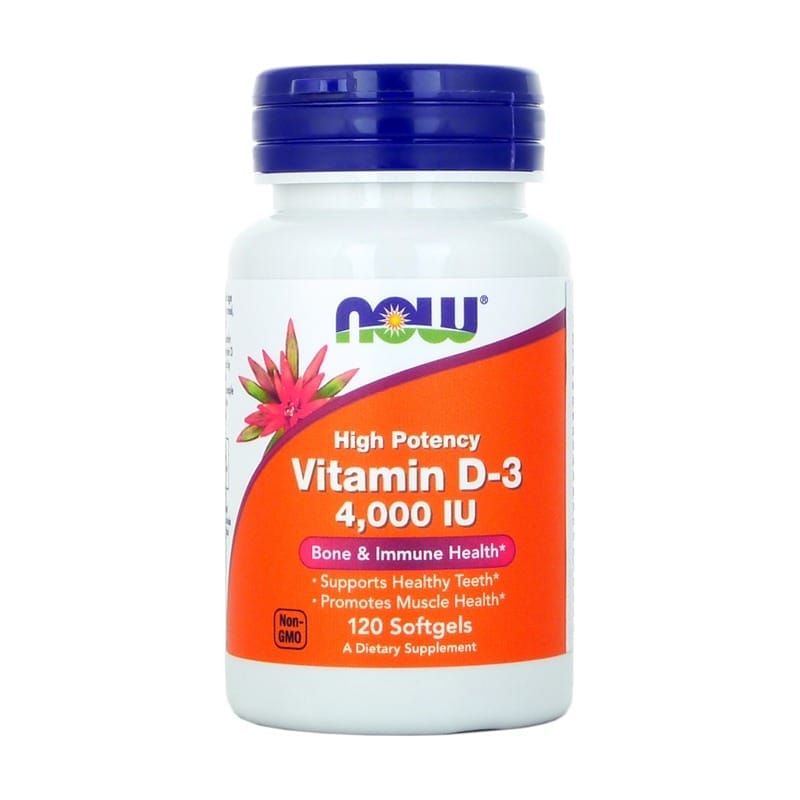 Vitamine D3 4000 IE NOW (120 softgels)