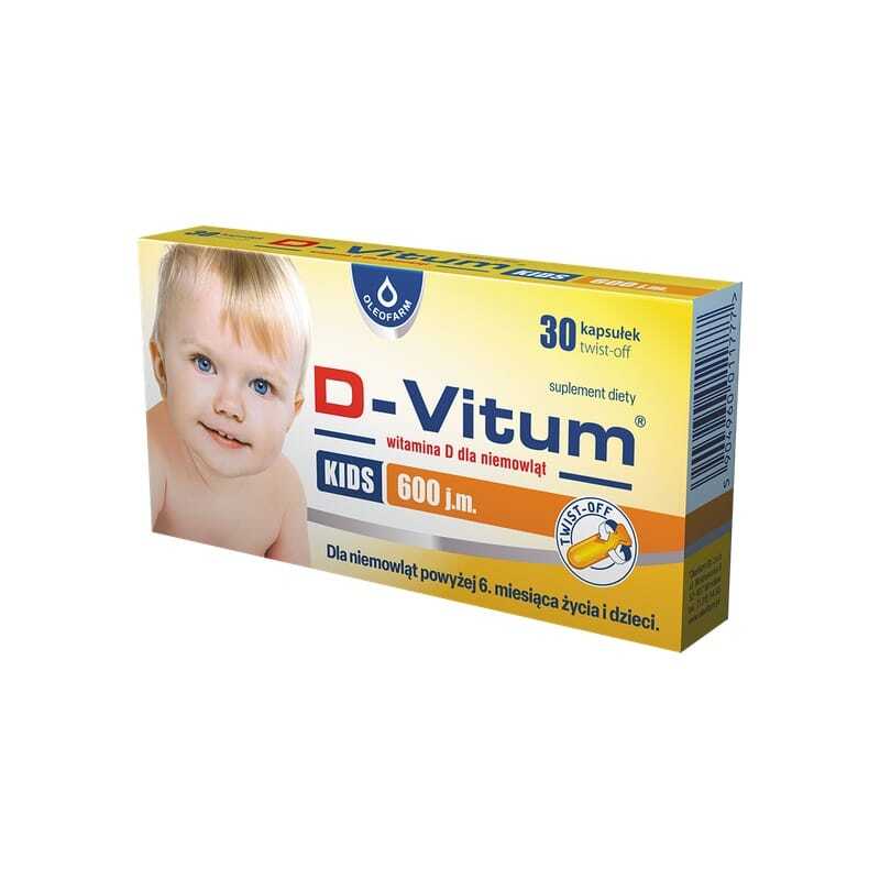 Vitamine D3 600 IE voor kinderen D-Vitum Kids Oleofarm (30 twist-off capsules)