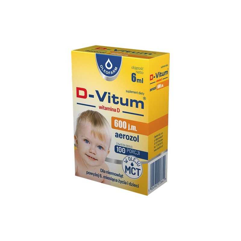 Vitamine D3 600 IE spray voor baby's en kinderen D-Vitum Oleofarm (6 ml)
