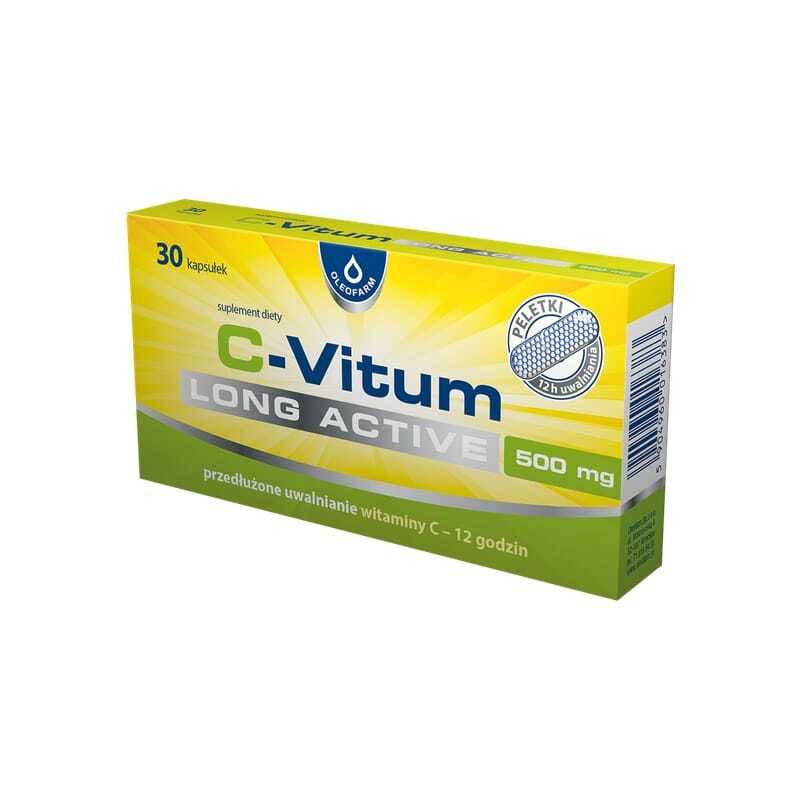 Vitamine C met vertraagde afgifte C-Vitum Long Active Oleofarm (30 capsules)