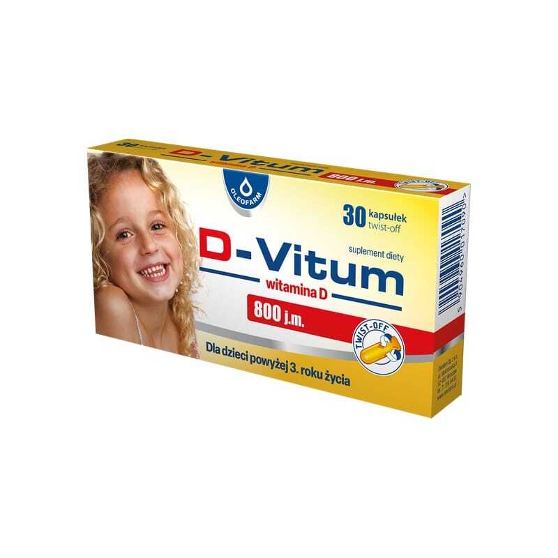 Vitamine D3 800 IE voor kinderen D-Vitum Oleofarm (30 twist-off capsules)