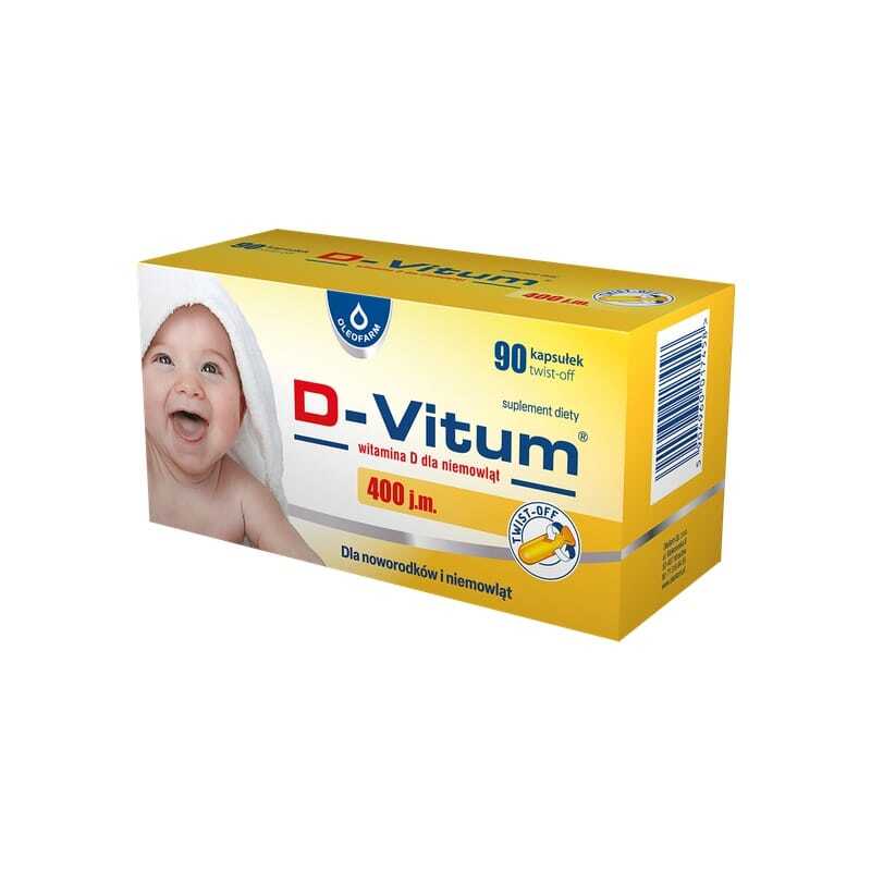 Vitamine D3 400 IE voor baby's en kinderen D-Vitum Oleofarm (90 twist-off capsules)