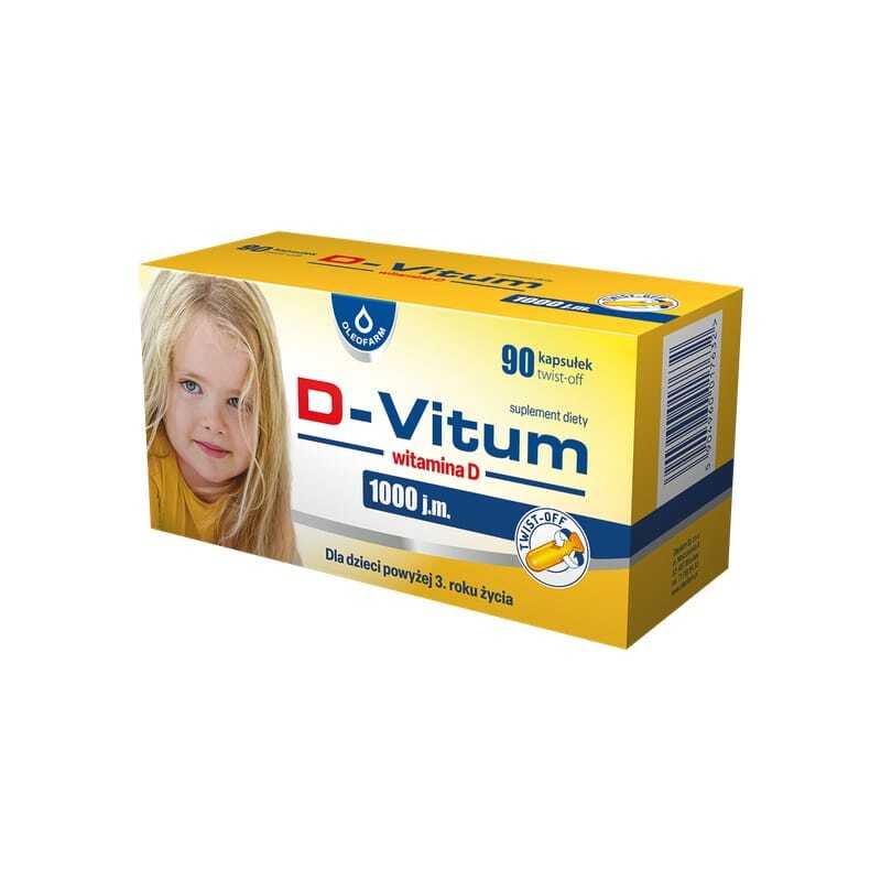 Vitamine D3 1000 IE voor kinderen Oleofarm (90 capsules)