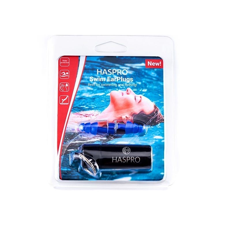 Oordopjes voor zwemmen – blauw, siliconen Haspro Swim (1 paar)