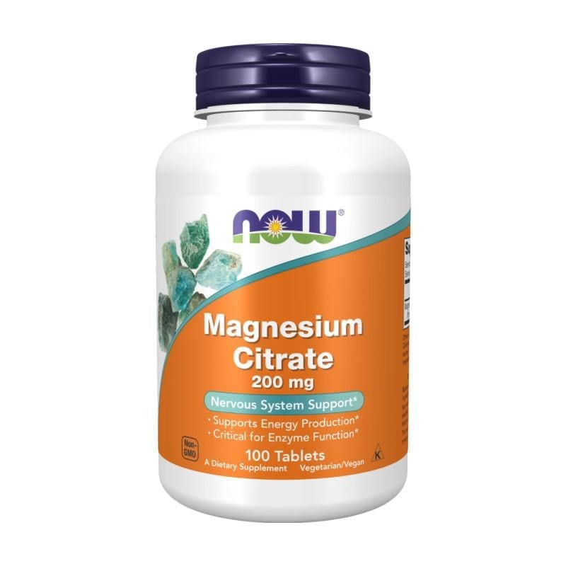 Magnesiumcitraat NOW, 200 mg (100 tabletten)