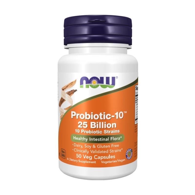Probiotica-10 met 25 miljard goede bacteriën NOW (50 capsules)