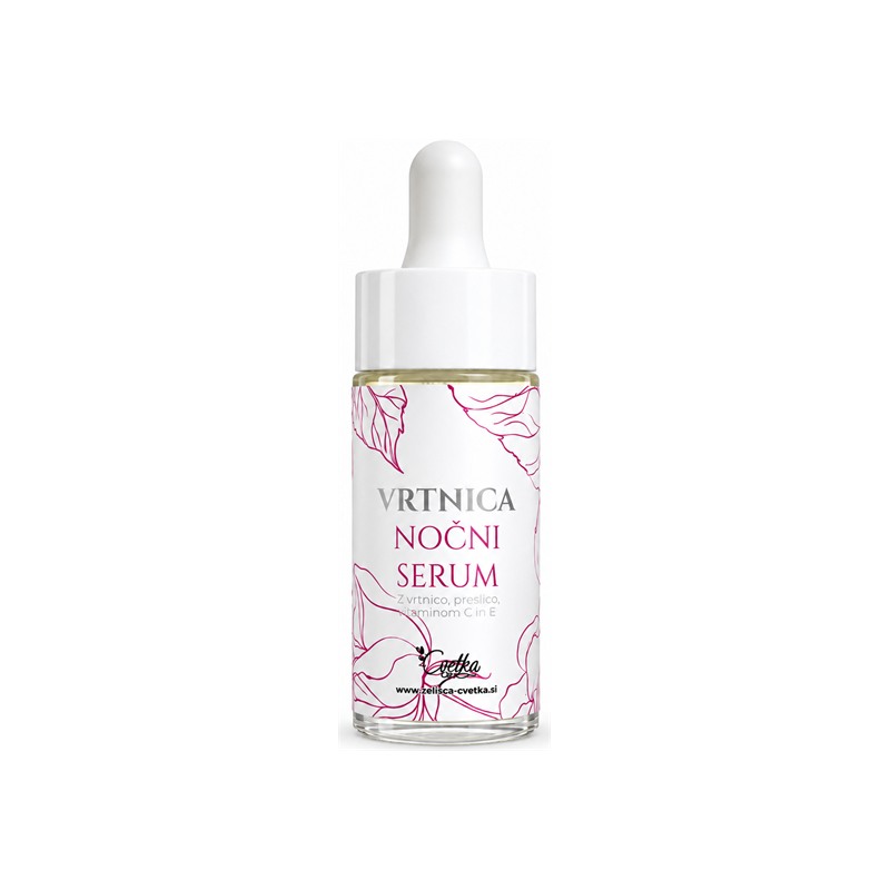 Verjongend nachtserum voor het gezicht met roos Cvetka (15 ml)