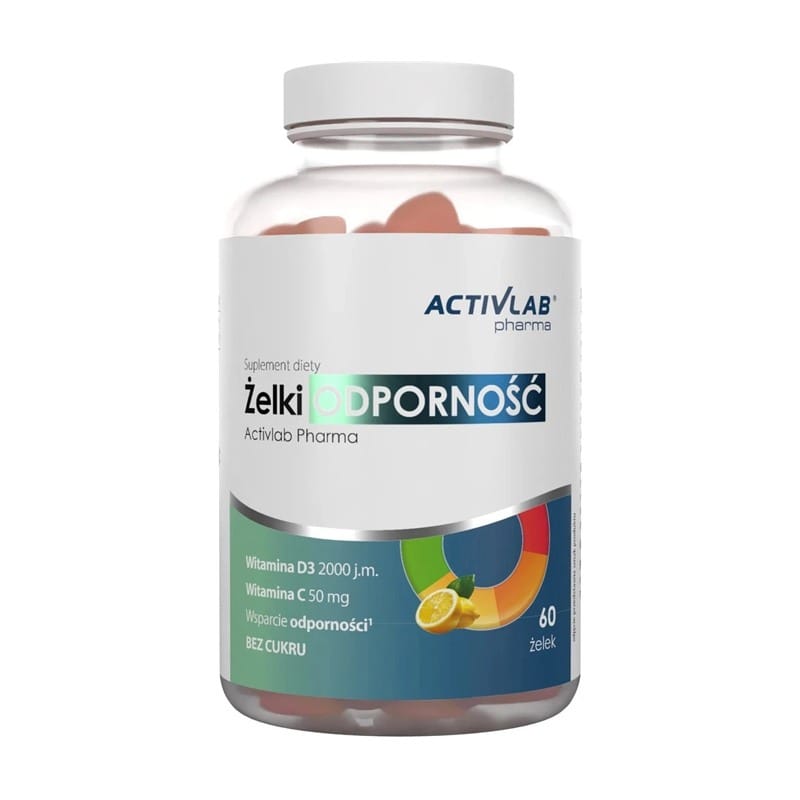 Vitamine C en D3 voor de weerstand Activlab Pharma, citroen (60 gummies)