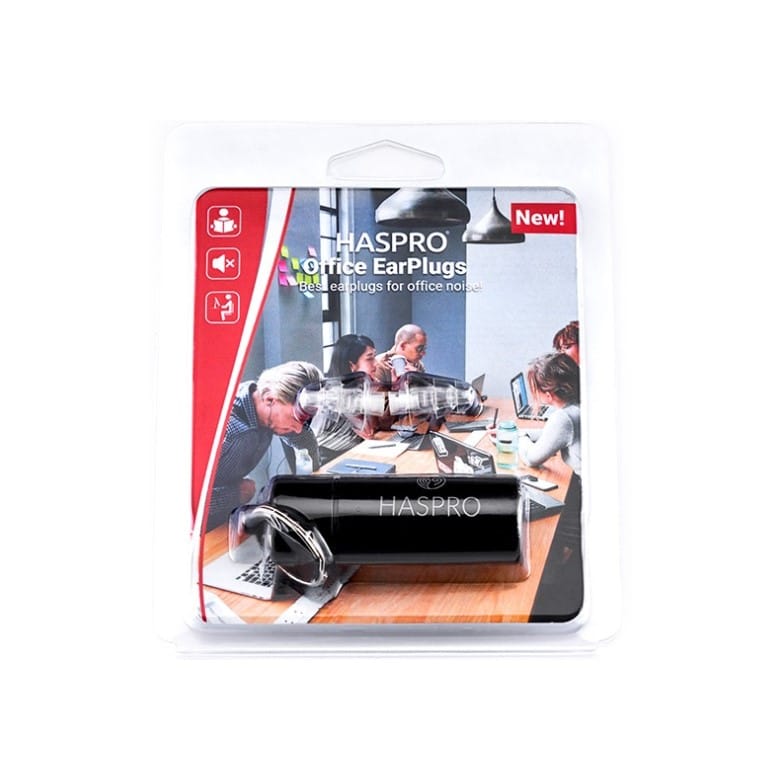Oordopjes voor kantoor – transparant, siliconen Office Haspro (1 paar)