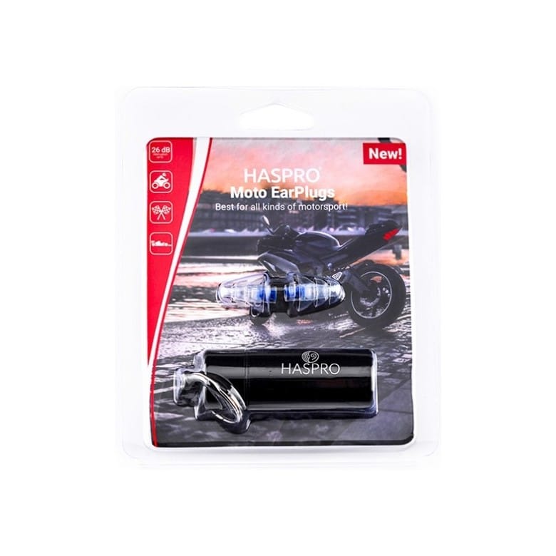 Oordoppen voor motorrijders – transparant, van siliconen Moto Haspro (1 paar)