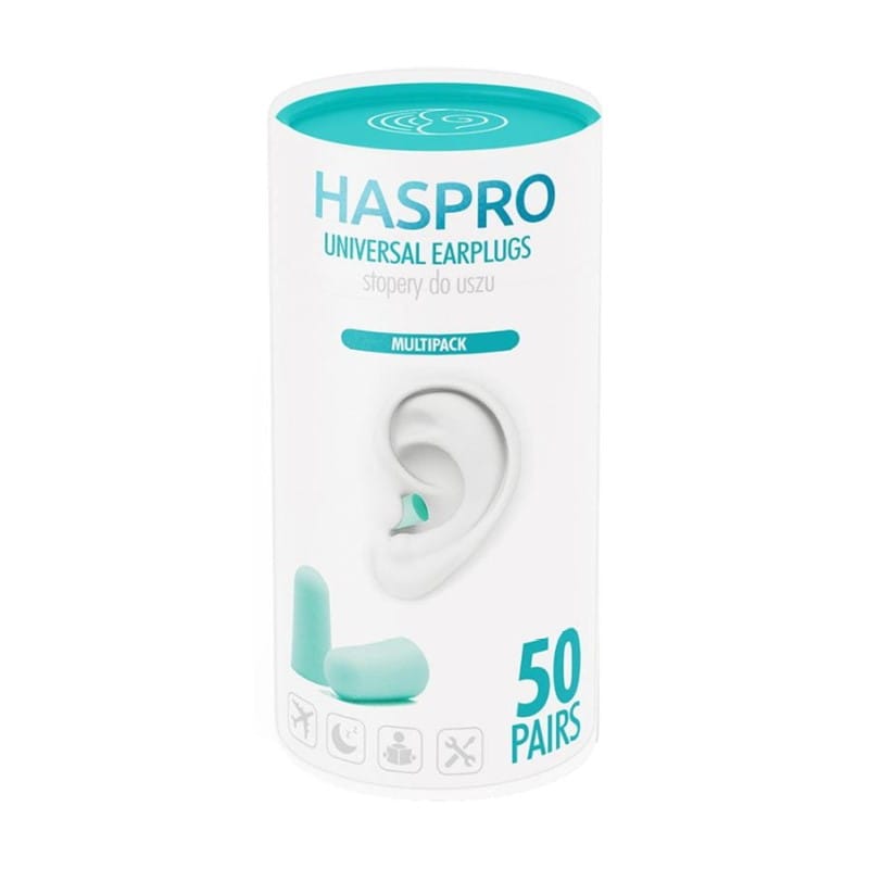 Schuim oordopjes Tube50 - mintgroen, Haspro (100 stuks)
