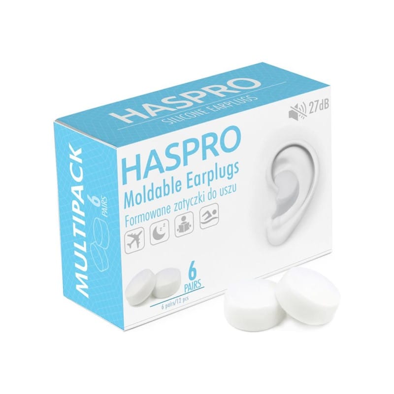 Siliconen oordopjes Mold6 - wit Haspro (12 stuks)